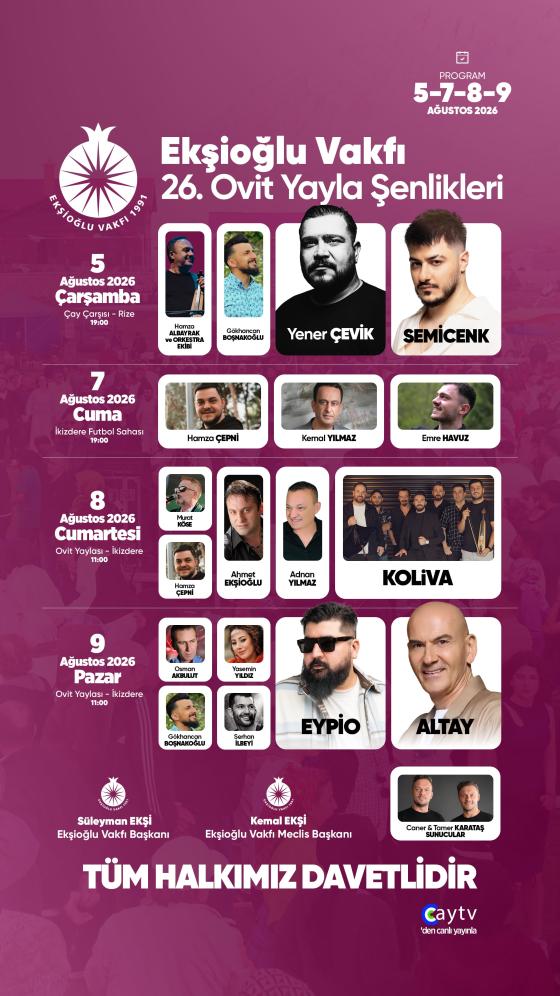 Ekşioğlu Vakfı 26. Ovit Yayla Şenlikleri