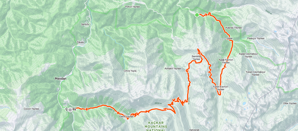 Ayder - Yukarı Kavrun - Çat Bisiklet Rotası